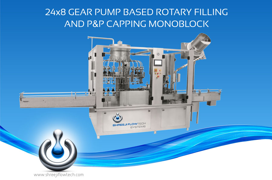 24 Head Rotary Filling Machine & 8 Head P&P Capping Machine for Bottles